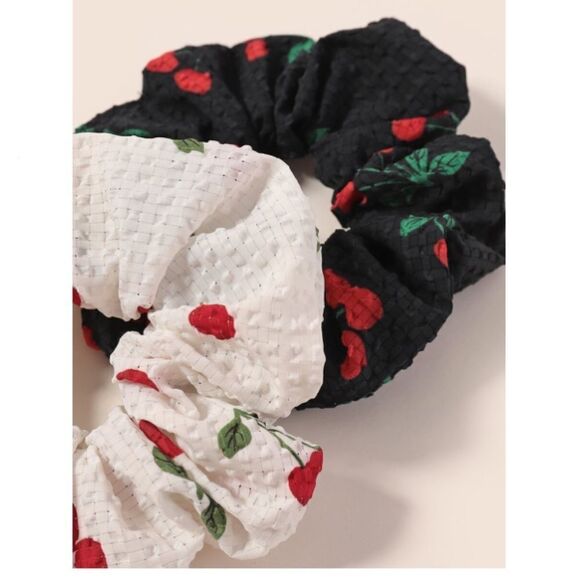 Cherry Print Scrunchies  - Picture 3 of 4